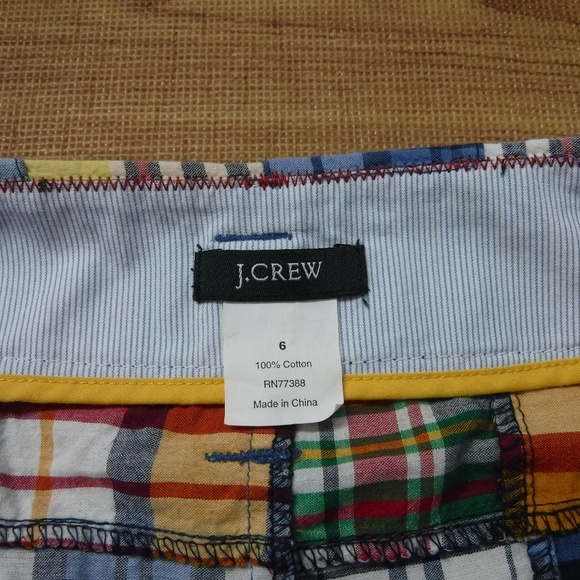 J. Crew Multi-Color Checks Button Up Mini Skirt - Picture 5 of 7